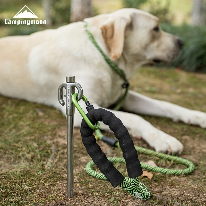 Outdoor Camping Dog Fence - CAMPINGMOON หมุดปักดินทำจากสเตนเลส420หนาสำหรับสัตว์เลี้ยงเครื่องมือตั้งแคมป์อุปกรณ์เสริมเสาสุนัขแบบหมุนได้