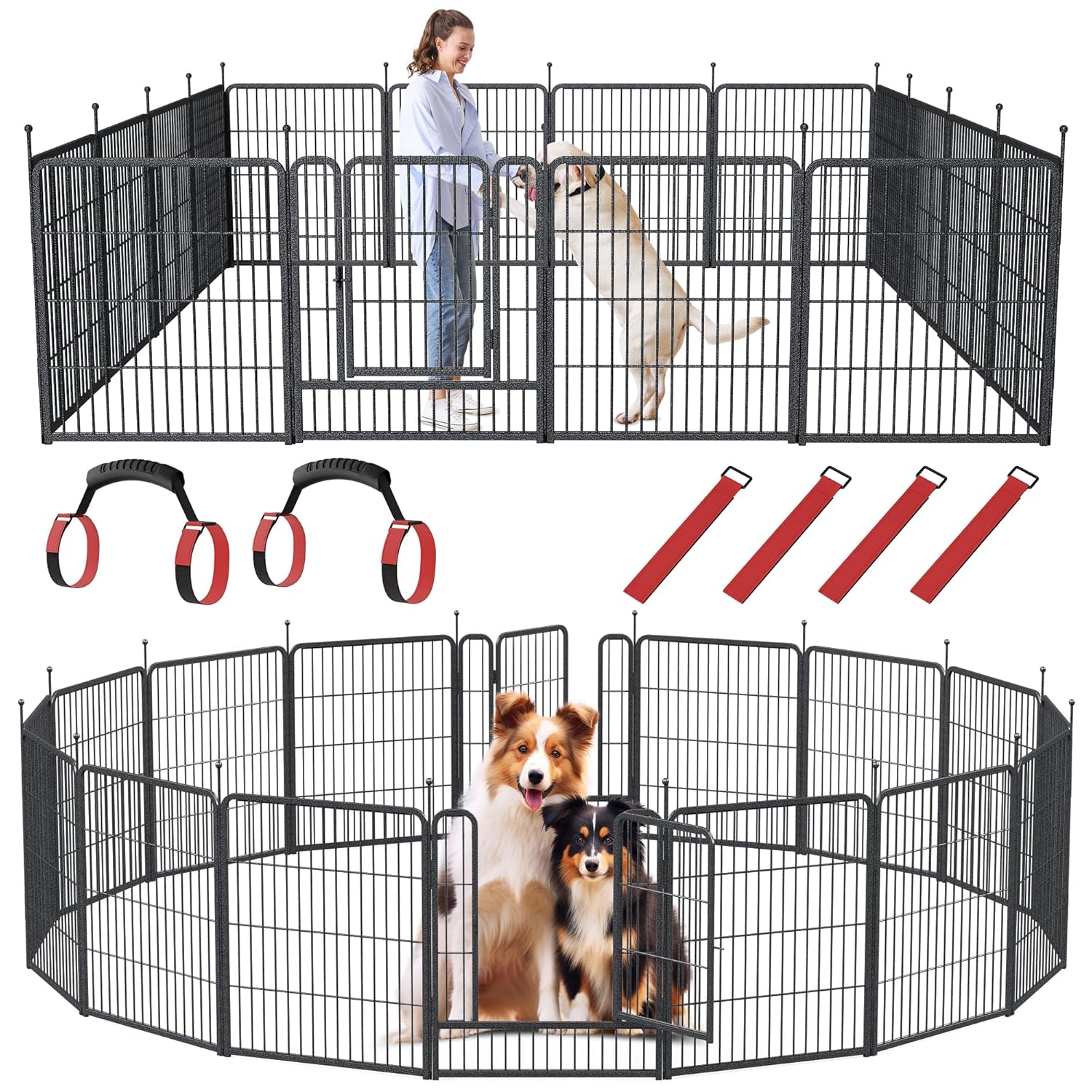 Outdoor Camping Dog Fence - คอกสุนัข 16 แผง สูง 32 นิ้ว