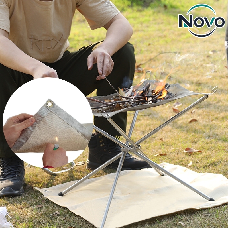 Outdoor Camping Bbq - แผ่นรองกันไฟสำหรับตั้งแคมป์กลางแจ้ง แผ่นกันไฟสำหรับเตาไฟ บาร์บีคิว เตาผิง ป้องกันความร้อน ป้องกันพื้น