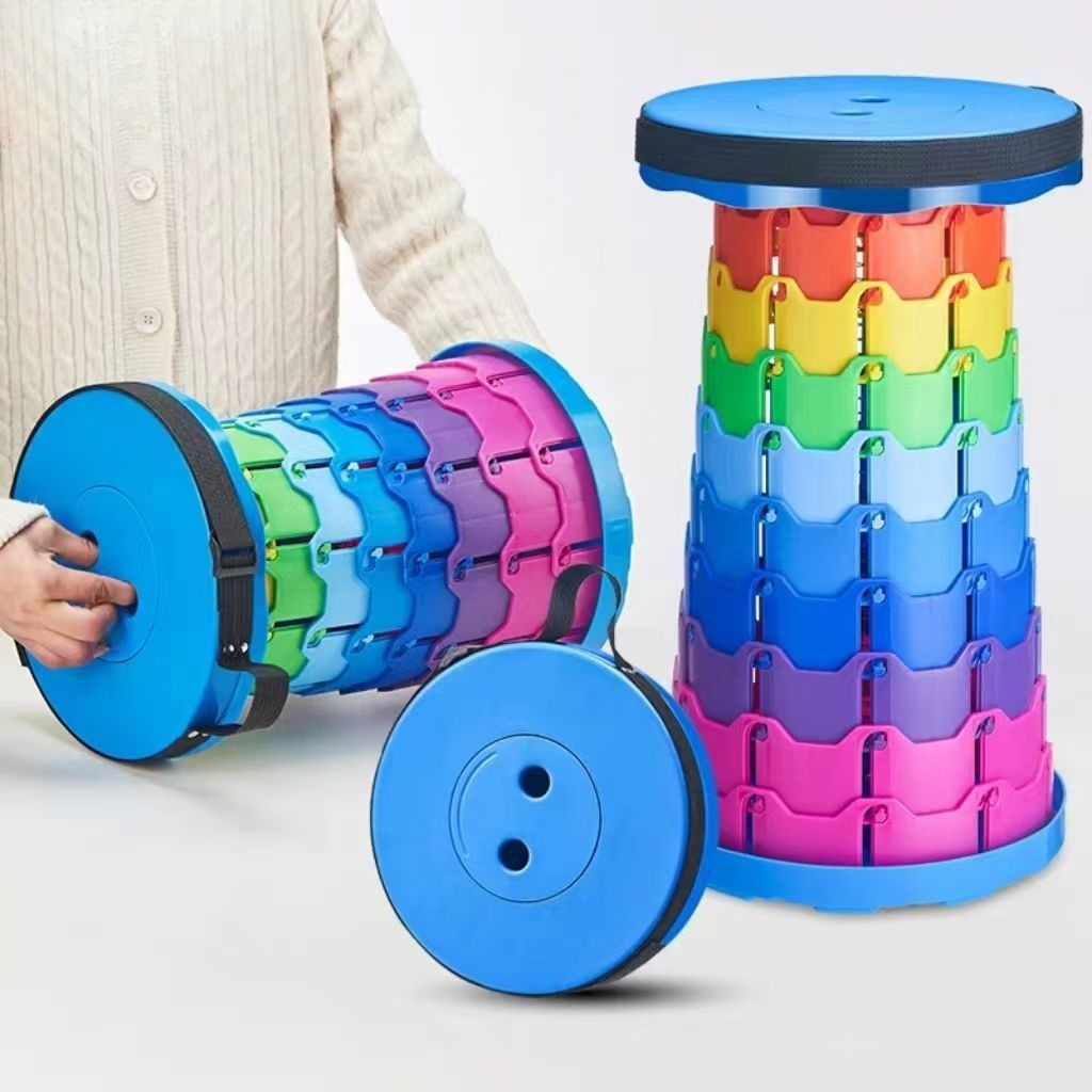 Outdoor Camping Kit - เก้าอี้พับได้แบบปรับระดับได้สำหรับตั้งแคมป์กลางแจ้ง รุ่นเรนโบว์ พร้อมที่เก็บของ แข็งแรง ทนทาน พกพาสะดวก