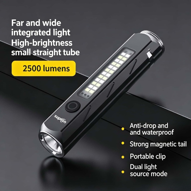 Outdoor Camping Lantern - ไฟฉาย LED แสงแรงสูง ชาร์จแบบ Type-C ไฟทำงานพกพาขนาดเล็ก