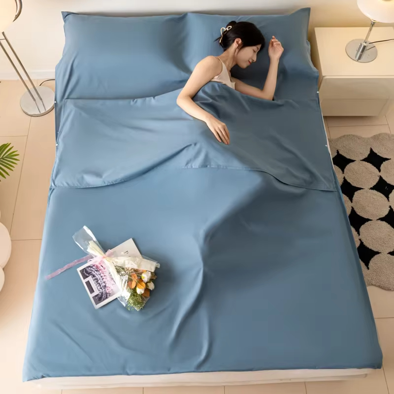 Outdoor Camping Kit - ผ้าปูที่นอนสำหรับใส่ในถุงนอน ผ้าฝ้ายบางเบา สำหรับตั้งแคมป์ เดินทาง ฤดูร้อน พกพาสะดวก