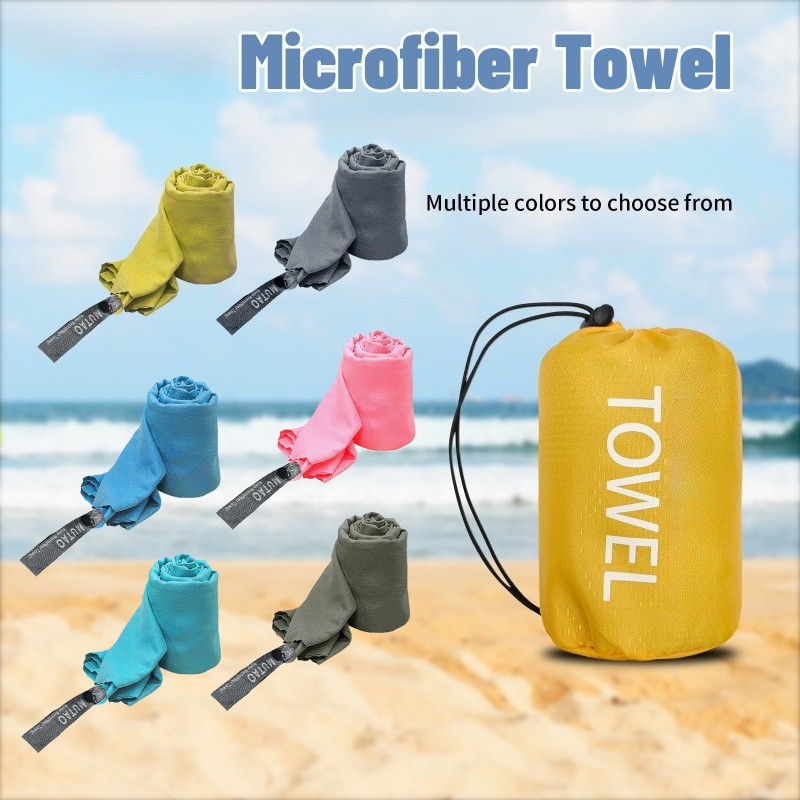 Camp Towel Microfiber - ผ้าขนหนูไมโครไฟเบอร์แห้งเร็วสำหรับตั้งแคมป์ ท่องเที่ยว และออกกำลังกาย ขนาดกะทัดรัด ดูดซับน้ำได้ดี น้ำหนักเบา