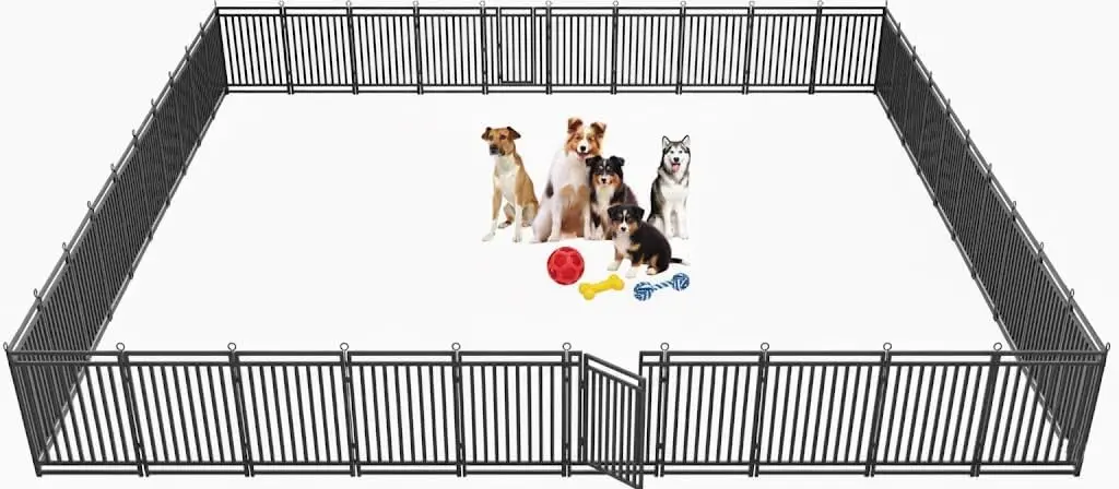 Outdoor Camping Dog Fence - รั้วสุนัขสำหรับกลางแจ้งและในบ้าน สูง 47 นิ้ว 40 แผง