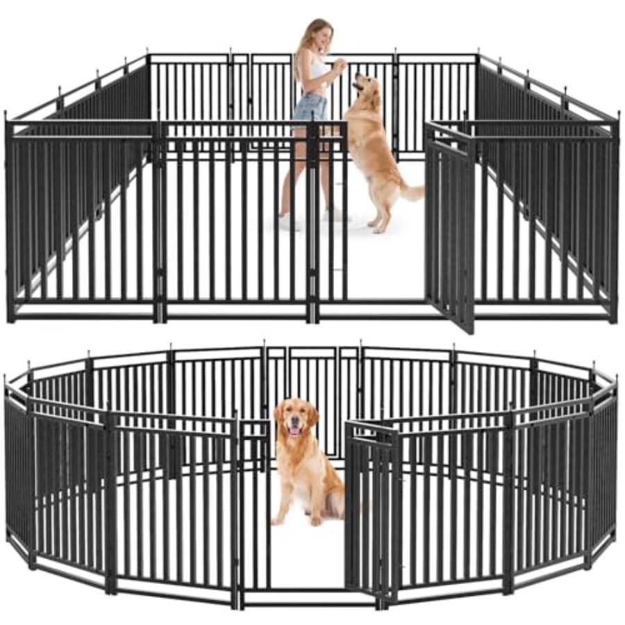 Outdoor Camping Dog Fence - รั้วกั้นสุนัขสำหรับกลางแจ้ง คอกกั้นสุนัขในบ้าน ความสูง 40 นิ้ว 16
