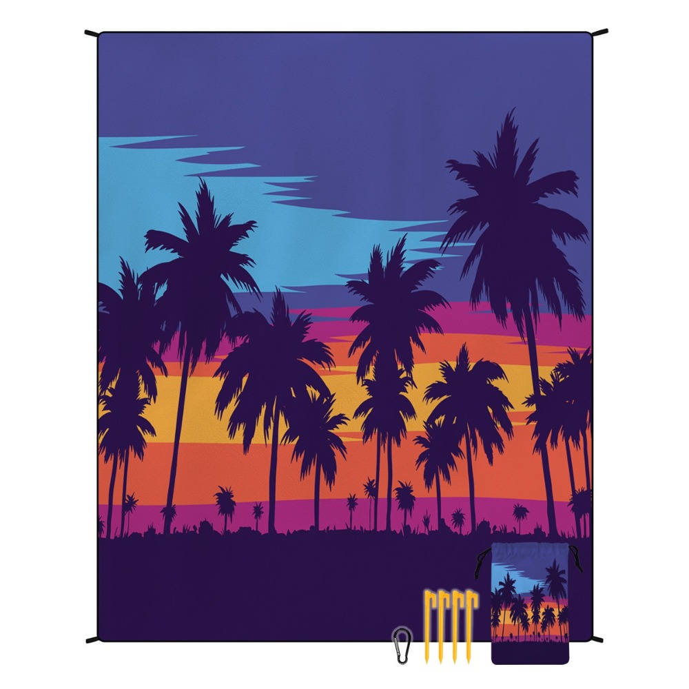Camp Towel Microfiber - ผ้าขนหนูชายหาดลายต้นปาล์ม 71x86.6 นิ้ว ผ้าปูโยคะ ผ้าห่มปิกนิก ผ้าห่มออกกำลังกาย