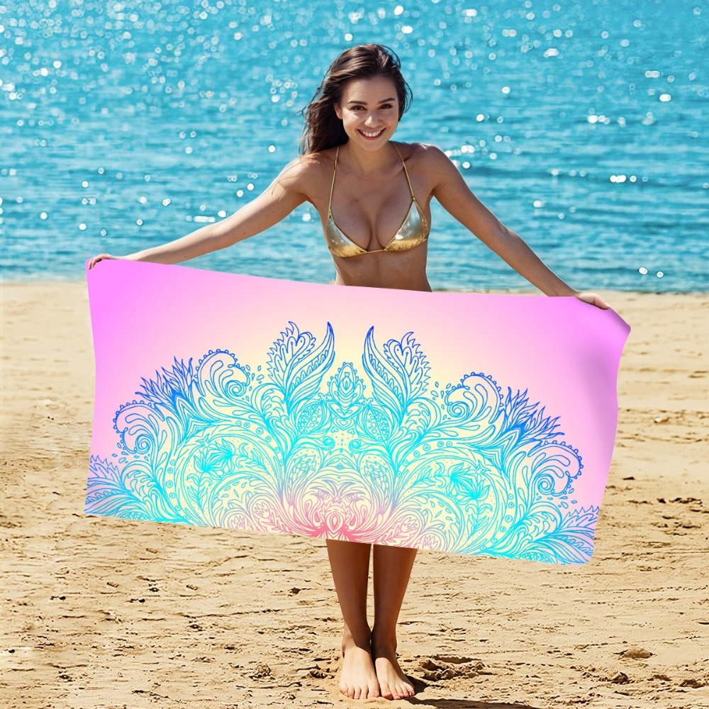 Camp Towel Microfiber - ผ้าขนหนูชายหาดลายลึกลับ 80x160 ซม. ผ้าขนหนูอาบน้ำสำหรับออกกำลังกายริมทะเล ผ้าขนหนูสำหรับตั้งแคมป์กลางแจ้ง ผ้าไมโครไฟเบอร์