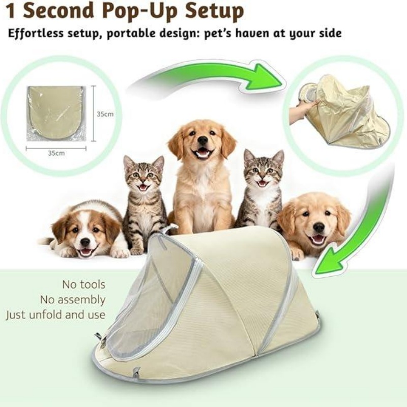 เต็นท์สุนัขแบบพกพา กันแดด ระบา - Outdoor Camping Dog Fence บทวิจารณ์และราคา