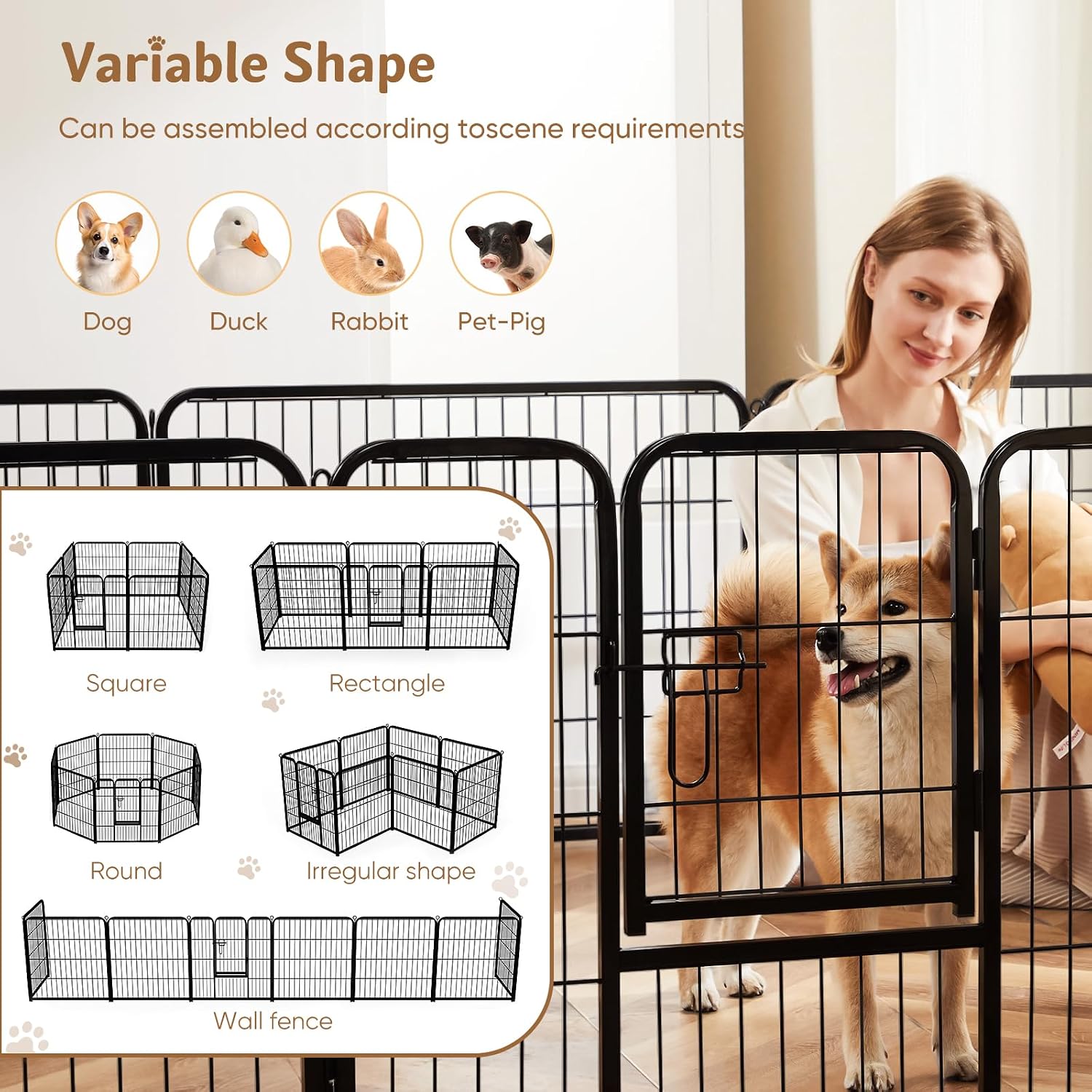 คอกสุนัขโลหะขนาด 32 นิ้ว, รั้ว - Outdoor Camping Dog Fence บทวิจารณ์และราคา
