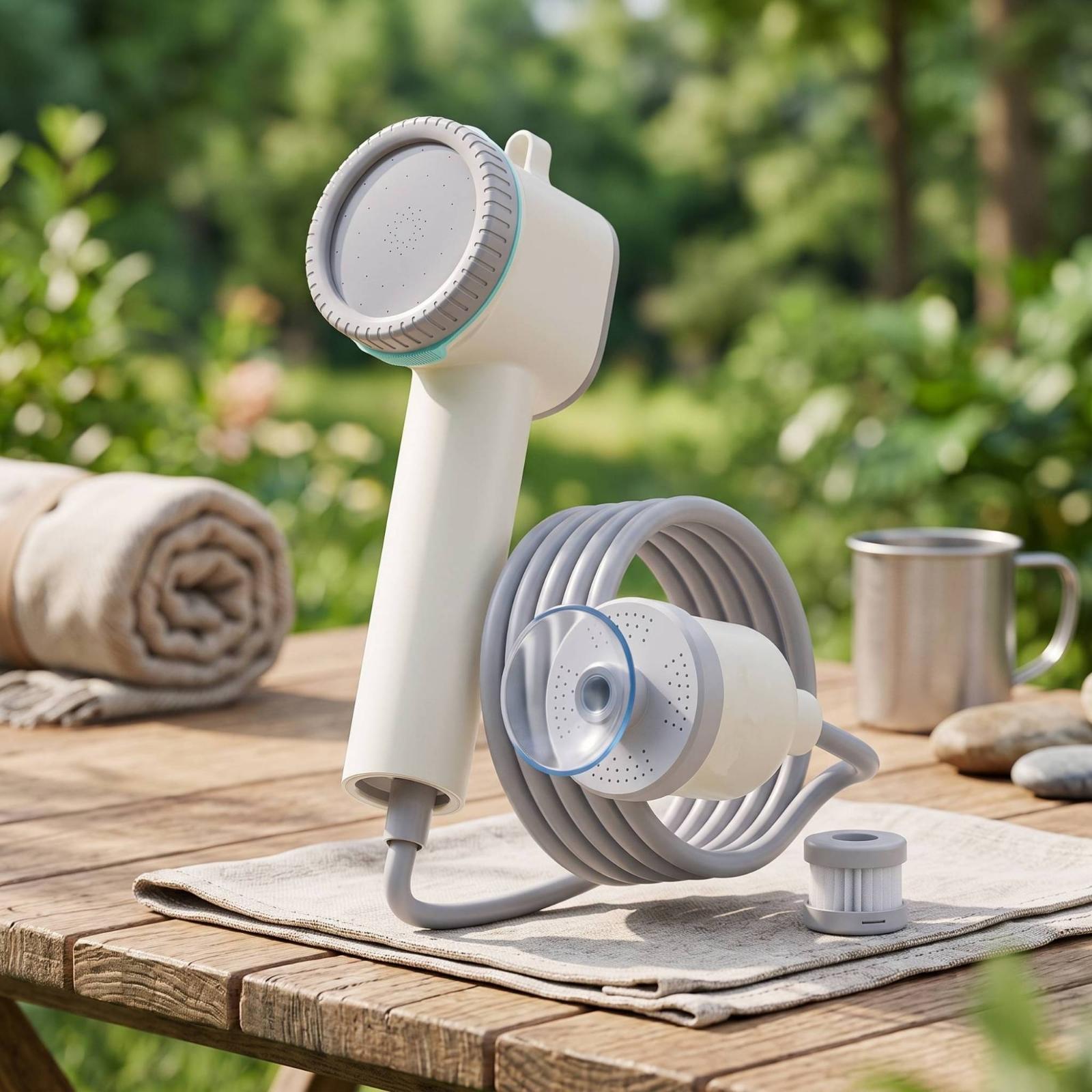 ชุดฝักบัวไฟฟ้าแบบพกพาพร้อมฐานย - Outdoor Camping Kit บทวิจารณ์และราคา