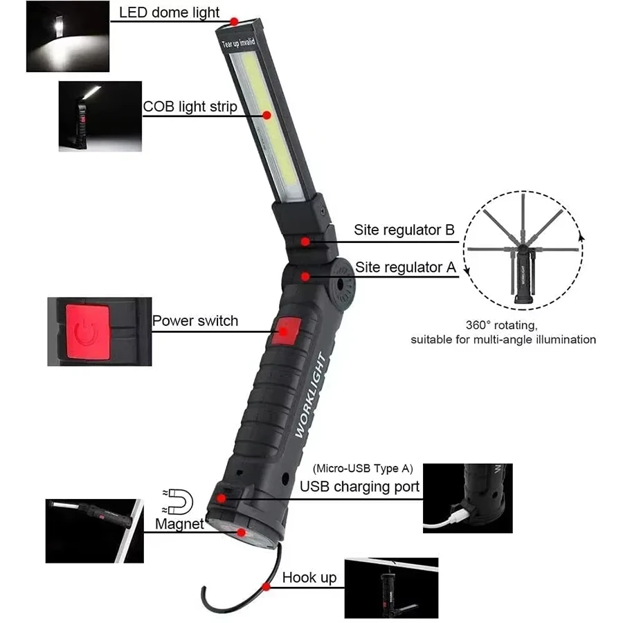 ไฟฉายแม่เหล็กแบบชาร์จไฟได้แบบพ - Outdoor Camping Lantern บทวิจารณ์และราคา