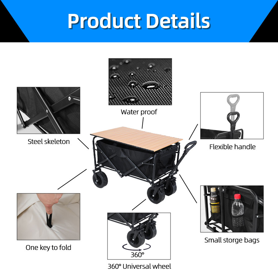 รถเข็นพับได้ขนาดใหญ่ รับน้ำหนั - Outdoor Camping Van บทวิจารณ์และราคา