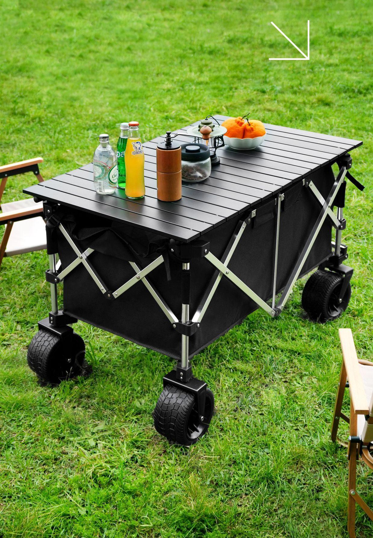 รถเข็นพับได้อลูมิเนียมดีไซน์พร - Outdoor Camping Vehicle Wagon บทวิจารณ์และราคา