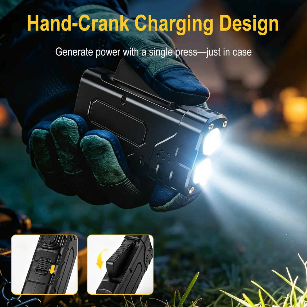 BORUIiT ไฟฉาย LED แบบหมุนมือ E - Outdoor Camping Lantern บทวิจารณ์และราคา