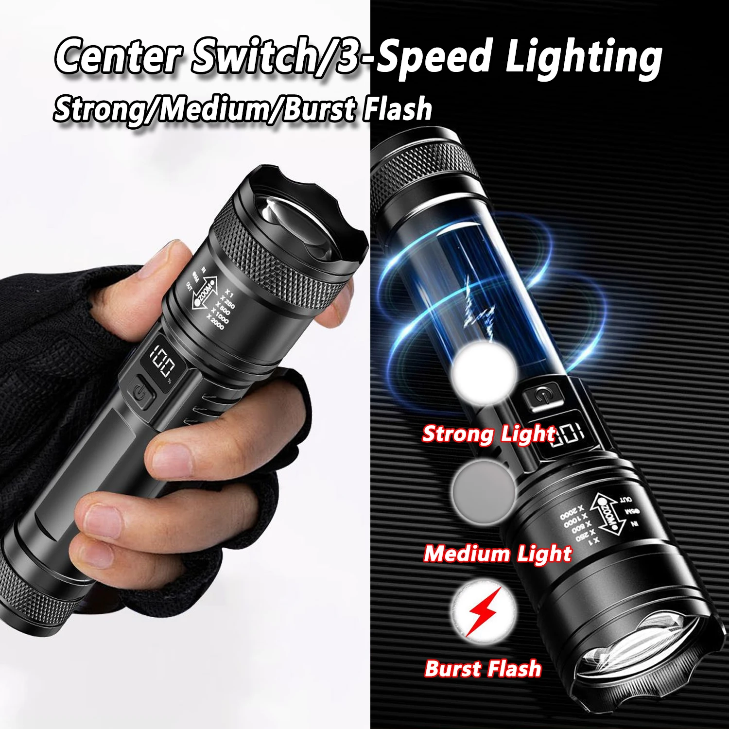 ไฟฉาย LED Ultra Bright 2000LM  - Outdoor Camping Lantern บทวิจารณ์และราคา