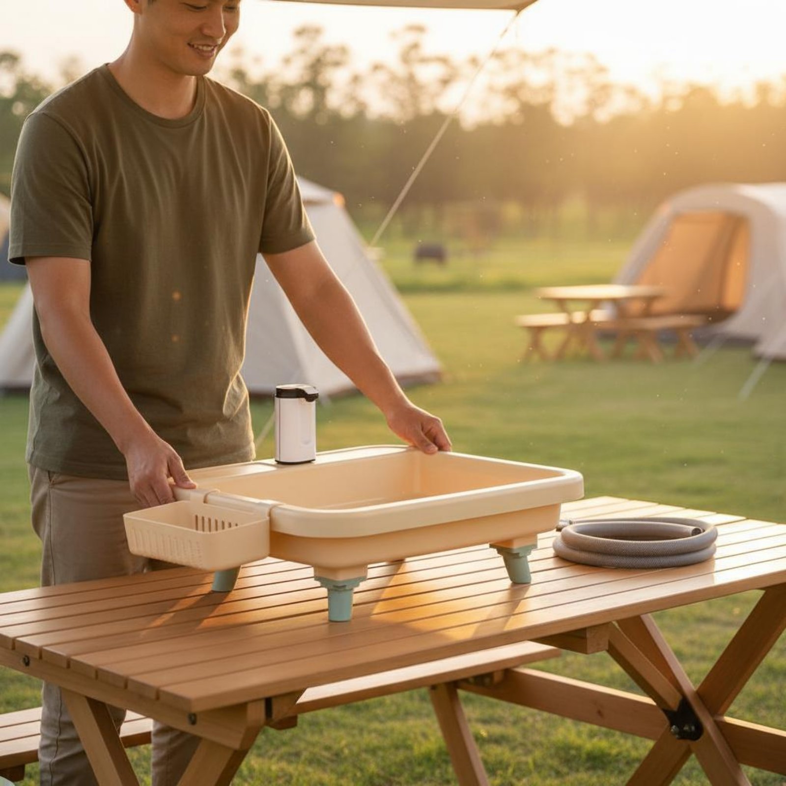 สถานีล้างมือแบบพกพา ฟังก์ชั่นป - Outdoor In Camping บทวิจารณ์และราคา