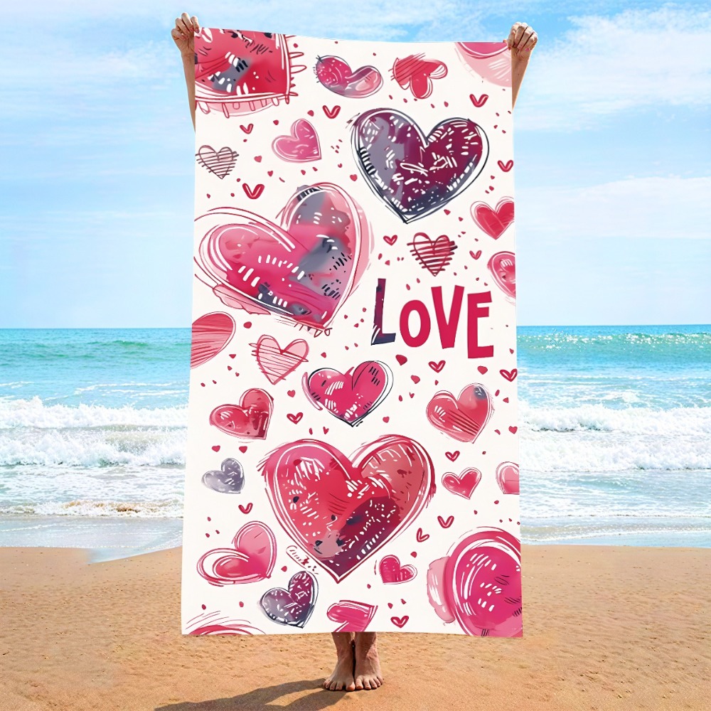 ผ้าเช็ดตัวลายหัวใจ 27x55 นิ้ว  - Camp Towel Microfiber บทวิจารณ์และราคา